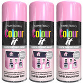 3X Paint Factory Bubblegum Pink Gloss Spray Paint 400ml Spray Paint